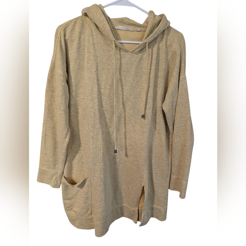Soft Surroundings,Yellow Hooded Sweater,Size M - Picture 2 of 5